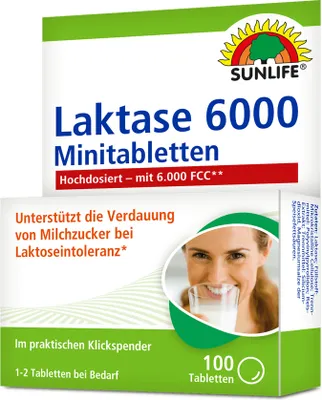 Produktbild von Sunlife Laktase Tabletten 6.000 FCC Klickspender 100Stück