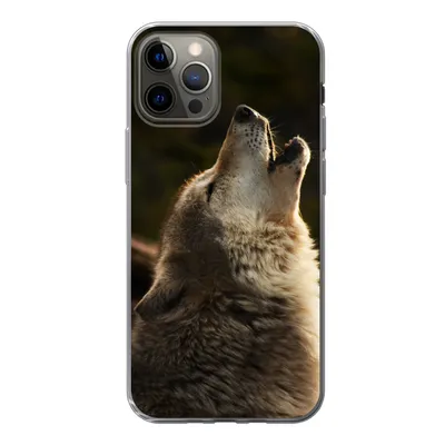 Produktbild von MuchoWow® Handyhülle Schutzhülle Hülle für iPhone 12 Pro Wolf - Grau - Tiere Silikon Softcase Handy Hülle - Abdeckung