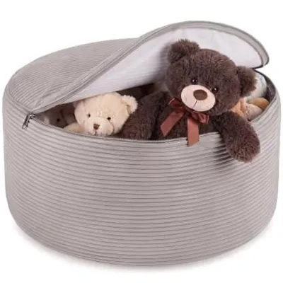 Produktbild von MISIOO Sitzsack Bezug ohne Füllung – Mochi Kuscheltier Aufbewahrung, 2-in-1 Sitzpouf für Kinder ab 3 Jahren, waschbare Hülle
