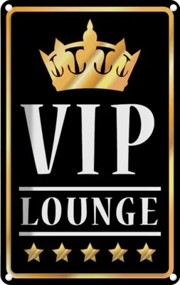 Image de vianmo Plaque en tôle 18x12 cm VIP Lounge Bar s/w/g