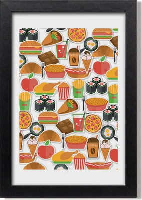 Produktbild von Bild 20x30 MDF-Rahmen, Wandkunst Fast Food essen