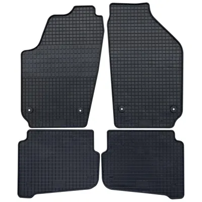 Immagine prodotto di per VW Polo dal 08/2001-05/2009 Tappetini in gomma PETEX montati Tappetini in gomma 4 pezzi neri per tutte le stagioni Tappetini in gomma per il pavimento