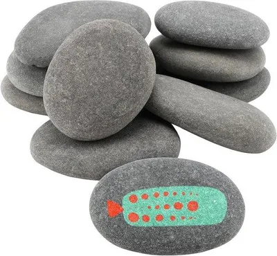 Productafbeelding van 30PCS 5-8cm Verfstenen en Rivierstenen voor Kunst en Ambachten, Natuurlijke Grijze Kiezels