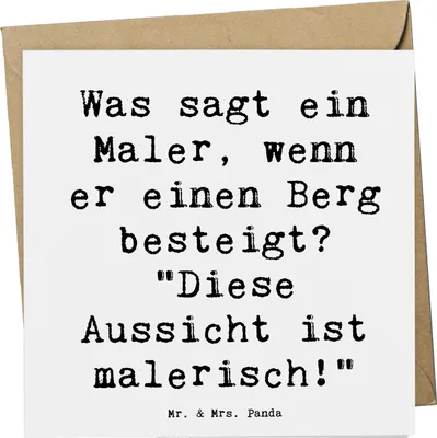Produktbild von Mr. & Mrs. Panda doppelkarte Spruch Maler Aussicht - Weiß - Geschenk, Grußkarte, Leidenschaft, Diese ist malerisch!, Berufsleben, anlasskarte, Kreativität, Texturen