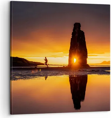 Produktbild von Bild auf Leinwand - Leinwandbild - Meer Felsen Wasser - 60x60cm - Wand Bild - Wanddeko - Wandbilder - Leinwanddruck - Bilder - Kunstdruck - Wanddekoration - Leinwand bilder - Wandkunst - AC60x60-3954