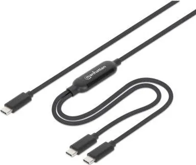 Immagine prodotto di MANHATTAN Dual USB-C Ladekabel 100 W 2 m schwarz