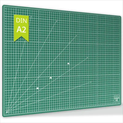 Produktbild von ACROPAQ Schneidematte A2 - Selbstheilend, A2 60 x 45 cm, 5 Lagen Schutz für Ihre Möbel, mit beidseitigen Gittern und Winkelmarkierungen - Bastelunterlage, Schneideunterlage, Cutting mat