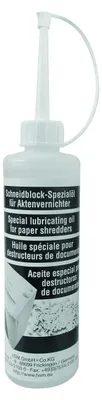Obrázek produktu pro HSM Speciální olej pro řezací bloky, 250 ml. Mazivo a čisticí olej pro drtiče