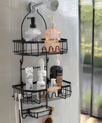 Zdjęcie produktu dla Drewniana półka ścienna do łazienki o wymiarach 15,3 x 29 x 57,6 cm