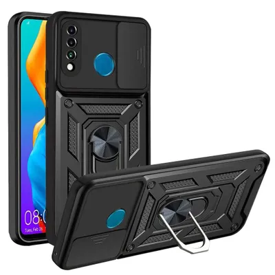 Produktbild von Techsuit Camshield Back Cover Hülle für Huawei P30 Lite / P30 Lite New Edition - Schwarz