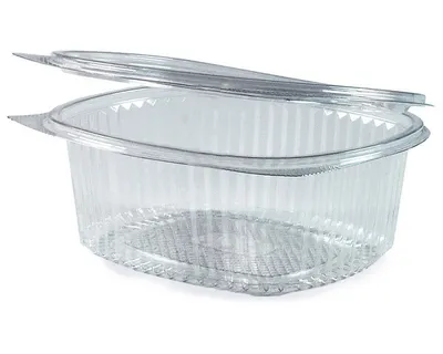 Produktbild von 50x Feinkostbecher oval klar mit Deckel 1000 ml (PET)