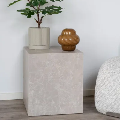 Productafbeelding van House Nordic Sidetable Prague MDF Marmer 40cm