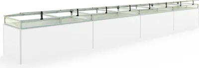 Produktbild von Frühbeetkasten 771x99 cm Frühbeetaufsatz  Aufzucht Treibhaus, Aluminium mit Polycarbonat Doppelstegplatten, UV-beständig, inkl. Öffnungsklappen