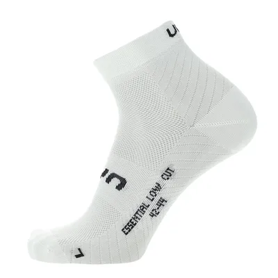 Immagine prodotto di UYN calzini unisex a quarti, confezione da 2 - Essential Low Cut Socks, logo, bianco tinta unita 42-44