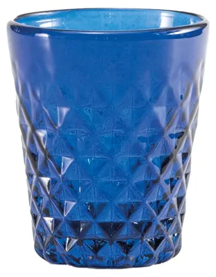 Obrázok produktu pre Zafferano Tumbler Balloton Blu, sada 6 ručne fúkaných pohárov s reliéfnym vzorom, tradičný benátsky dizajn, objem 35 cl