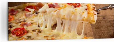 Produktbild von Bild auf Leinwand - Leinwandbild - Pizza Käse Tomaten - 160x50cm - Wand Bild - Wanddeko - Leinwanddruck - Bilder - Kunstdruck - Wanddekoration - Leinwand bilder - Wandkunst - AB160x50-3784