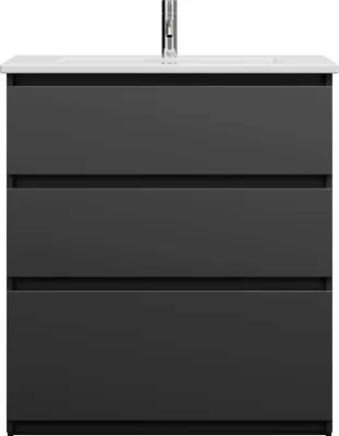 Produktbild von burgbad Lin20  Keramik-Waschtisch inklusive Waschtischunterschrank, 3 Auszüge, 830x415x912mm, SGHE083F5381C0001