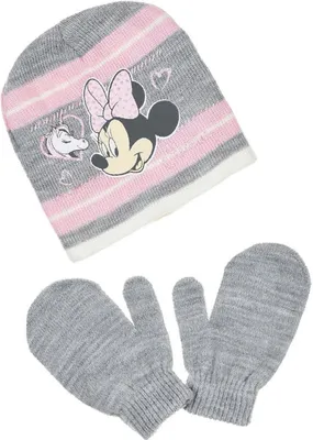 Produktbild von Disney Minnie Mouse Winter Herbst Mütze und Handschuhe Set für Mädchen