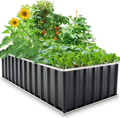 Produktbild von Hochbeet 174x90x46cm verzinkter Stahl Frühbeet Pflanzkasten Gemüse Kräuter Blumen