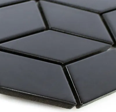 Produktbild von Keramik Mosaikfliesen Cavalier 3D Würfel Matt Schwarz