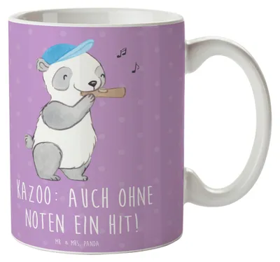 Produktbild von Mr. & Mrs. Panda Kaffeetasse Kazoo Hit - Lavendeltraum - Geschenk, fröhliche Melodien, Tasse, Musiker, kaffeebecher keramik, Pott, einfache Handhabung, Lernen, Musik