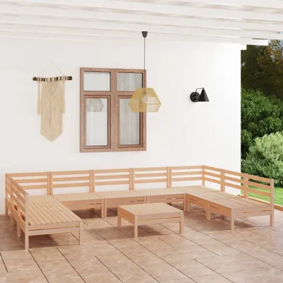 Produktbild von The Living Store 10-tlg. Garten-Lounge-Set Massivholz Kiefer