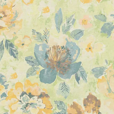 Immagine prodotto di Profhome 396073-GU Carta da parati in tessuto non tessuto floreale stile acquerello verde giallo blu arancione 5,33 m2