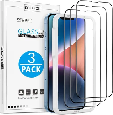 Image de iPhone 14 3D verre de protection blindé avec aide à l'installation du cadre, 3 pièces
