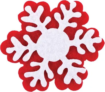 Produktbild von Filz-Schneeflocken Rot, 3 Stück, Weihnachtsdekoration zum Basteln und Dekorieren