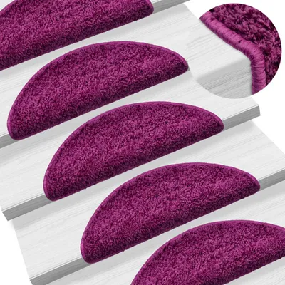 Immagine prodotto di vidaXL Tappetini per scale 15 pezzi viola 56x17x3 cm