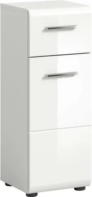Image de Ice armoire de salle de bain 1 tiroir 1 porte blanc brillant.