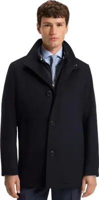 Produktbild von Boss Schwarz H-Coxtan dunkelblau einfarbig Winterjacke Wolle normale Passform
