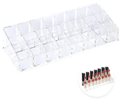 Obrázek produktu pro Omgoods - Organizér na rtěnky s 24 přihrádkami - Průhledný úložný box na kosmetiku