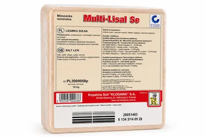Zdjęcie produktu dla Lizawka Solna Lisal 10 kg dla Bydła Koni Owiec Kóz Zwierzyny Sól Paszowa NaCl Kłodawa
