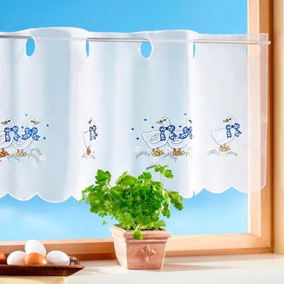Produktbild von Scheibengardine Küche Gardine Bistrogardine Kurzgardine Landhausstil 45 x 85 cm