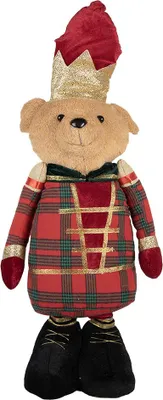 Image de Clayre & Eef Figurine de décoration de Noël Ours 25x15x60 cm Brun Textile