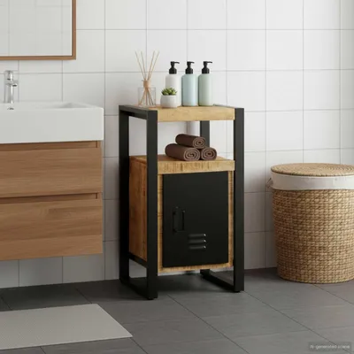 Zdjęcie produktu dla vidaXL Szafka łazienkowa brązowa 40 x 35 x 75 cm lite drewno mango
