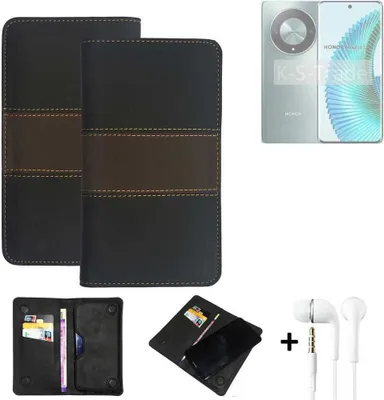 Produktbild von K-S-Trade Handyhülle + Kopfhörer kompatibel mit Honor Magic6 Lite Schutzhülle Walletcase Bookstyle Tasche Schutz Case Hülle Wallet Cover