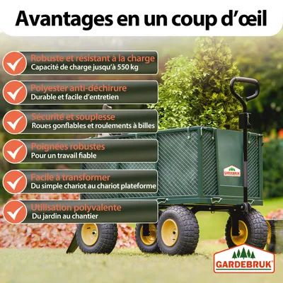 Image de GARDEBRUK Chariot à roulettes pliable 550 kg