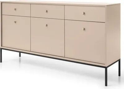 Produktbild von Komodee, Kommode MONCTON MKSZ154 - Beige - Metallgriffe - 3 Schubladen - Breite 154 cm, Höhe 83 cm, Tiefe 39 cm