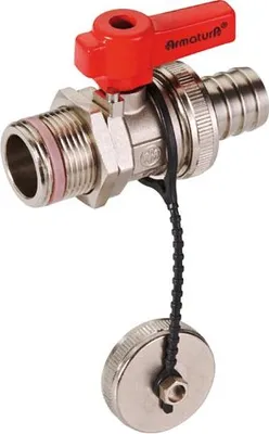 Immagine prodotto di Valvola a sfera di scarico KFA con giunto e tappo 3/4 705-010-20