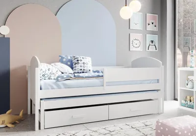 Obrázek produktu pro Rozkládací postel s úložným prostorem a matrací 90x200 BASLINA - bílá
