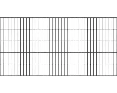 Image de Alberts 642907 Clôture à double barre, revêtue de plastique, anthracite, hauteur 100 cm