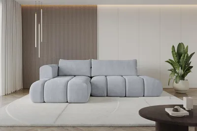 Produktbild von ALTDECOR Ecksofa mit Schlaffunktion und Bettkasten CLOUD-L 280x185x90 Hellgrau - Corner Sofa Bett Eckcouch Couch L-Form Schlafcouch Ausziehbar Wohnlandschaft Schlafsofa Cauchsofa