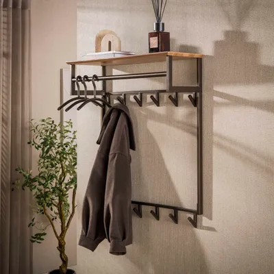 Produktbild von Hoyz Collection – Bruno Garderobenständer – Braun – 30 x 80 x 94 cm
