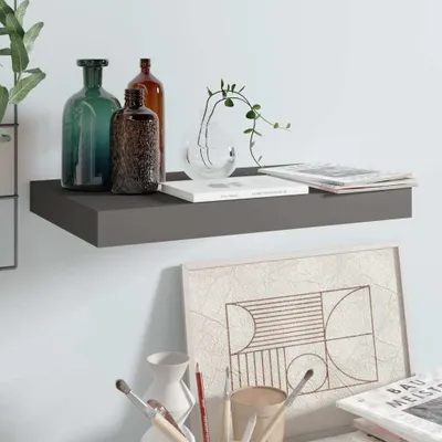 Productafbeelding van Maison Exclusive - Zwevende wandplank, hoogglanzend grijs, 40x23,5x3,8 cm, MDF