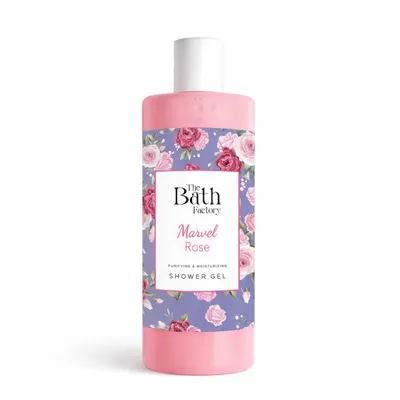 Image de Gel douche The Bath Factory Marvel Rose 400 ml – Gel douche doux au parfum de rose pour tous les types de peau