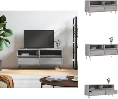 Zdjęcie produktu dla vidaXL Szafka pod TV szara Sonoma 100x34,5x44,5 cm materiał drewnopochodny - Meble TV
