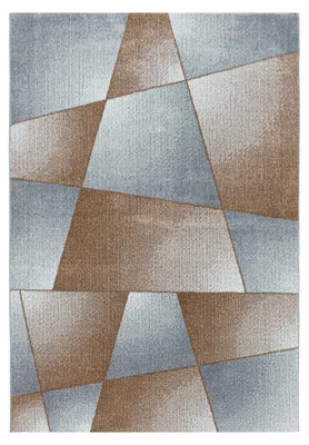 Productafbeelding van Kortpolig vloerkleed voor de woonkamer, koperkleurig, rechthoekig, 120x170 cm, abstract design