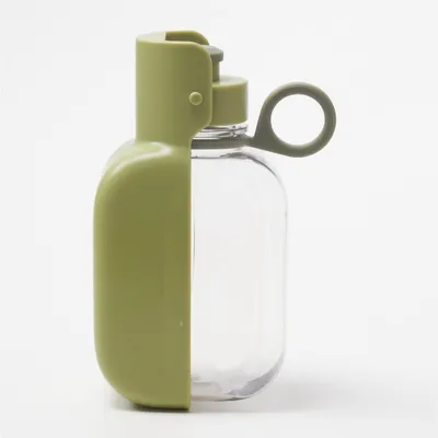 Obrázek produktu pro Zimilo Skládací láhev na pití pro domácí mazlíčky 550 ml, miska na pití pro psy, láhev na vodu pro kočky, nepropustná, přenosná, outdoorové cestování, plast, zelená